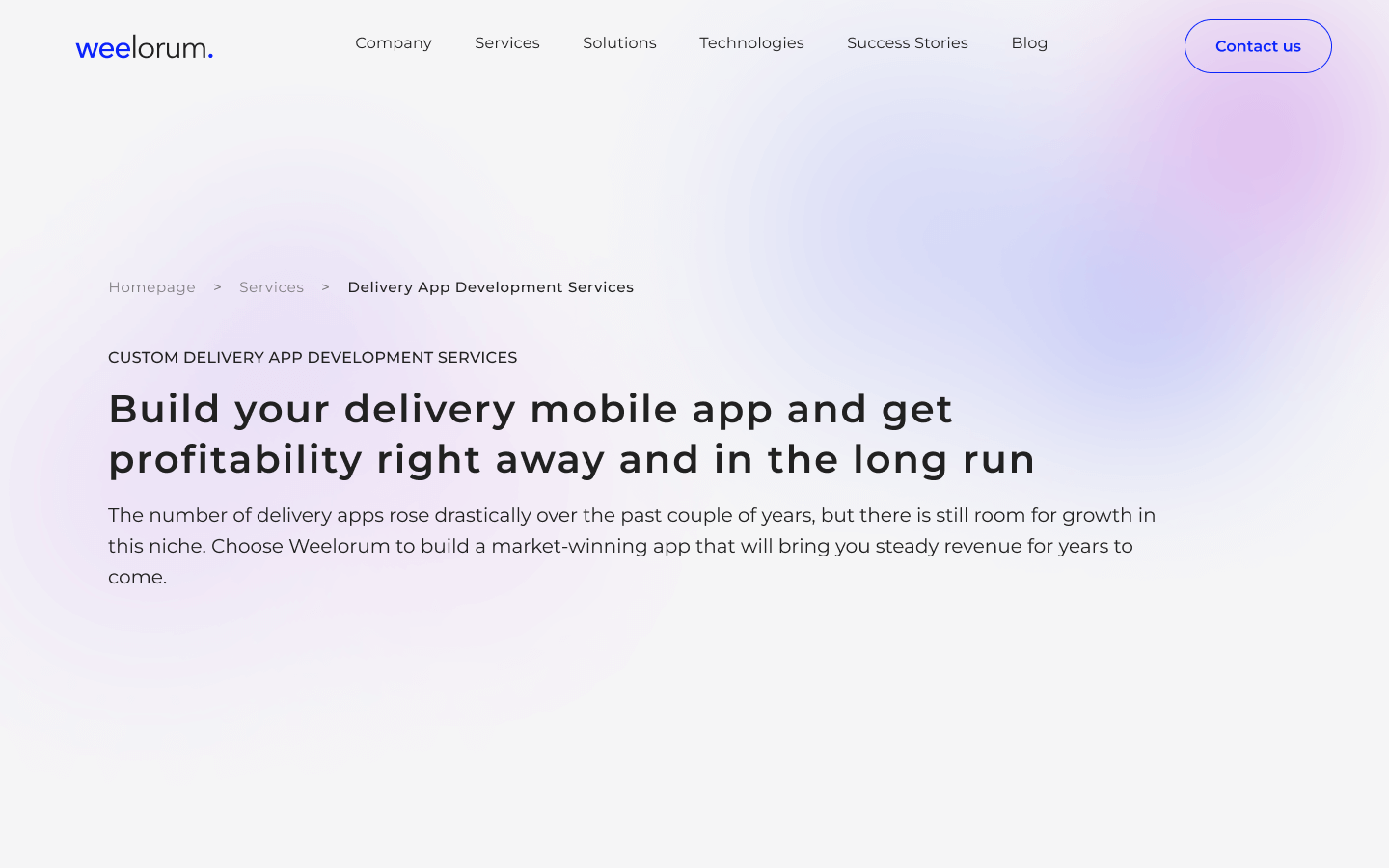 Delivery App Development Services Weelorum