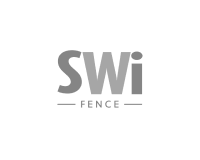 Logo with large gray letters SWi above the word FENCE in smaller letters, flanked by horizontal lines on each side. The design is simple and modern, using a monochrome color scheme.